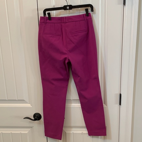 White House Black Market Elle Slim Vibrant Pink Cropped Pants 4 - Picture 7 of 8